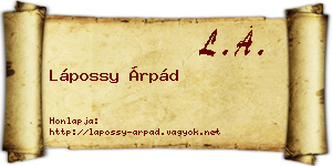 Lápossy Árpád névjegykártya