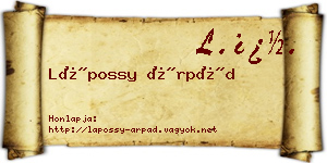 Lápossy Árpád névjegykártya